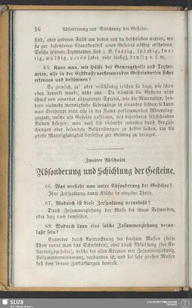 Zweiter Abschnitt. Absonderung und Schichtung der Gesteine