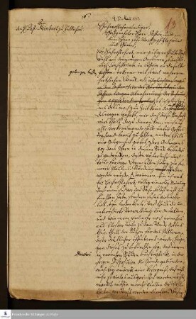 Brief von Gotthilf August Francke an Johann Christian Steinbart .