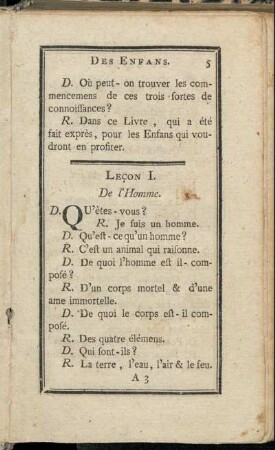 Leçon I. De l´Homme. - Leçon XIV. Des Plantes.