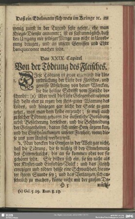 Das XXIX. Capitel. Von der Tödtung des Fleisches