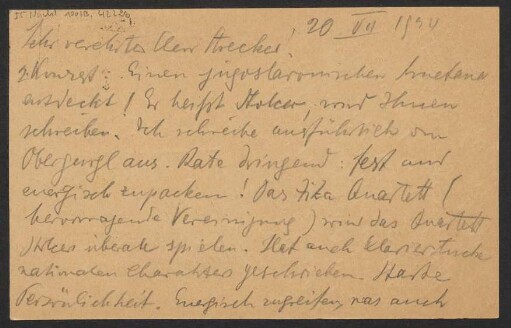 Brief an Willy Strecker und B. Schott's Söhne : 20.07.1924