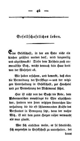 Gesellschaftliches Leben.