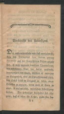 Vorbericht des Uebersezers