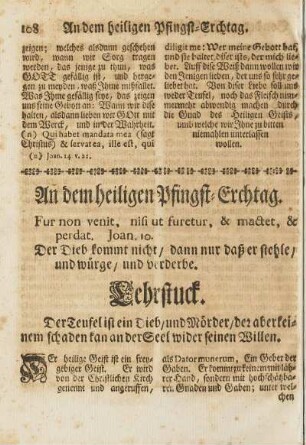 An dem heiligen Pfingst-Erchtag.