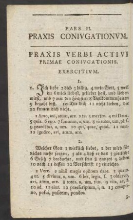Pars II. Praxis Coniugationum.