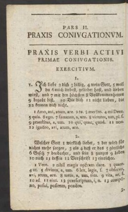 Pars II. Praxis Coniugationum.