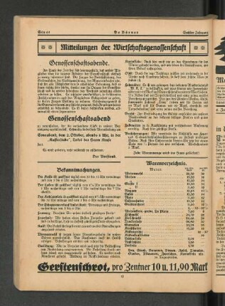 Warenverzeichnis.