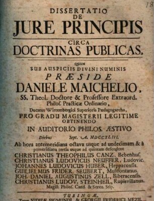 Diss. de iure principis circa doctrinas publicas
