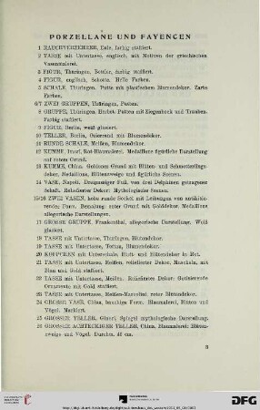 Porzellane und Fayencen (Nr. 1-30)