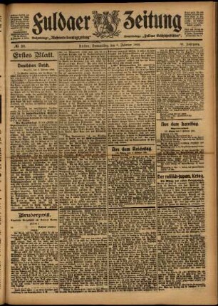 Erste Ausgabe vom Donnerstag, den 09. Februar 1905.