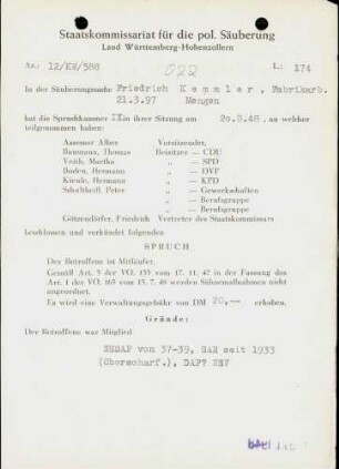Kemmler, Friedrich