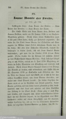IV. Isaac Bonte der Zweite, geb. 1720; gest. 1790