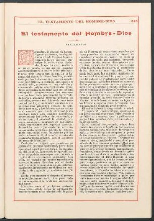 El testamento del Hombre-Dios : Fragmentos