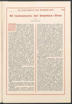El testamento del Hombre-Dios : Fragmentos