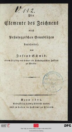 Die Elemente des Zeichnens : nach Pestalozzischen Grundsätzen bearbeitet