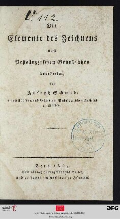 Die Elemente des Zeichnens : nach Pestalozzischen Grundsätzen bearbeitet