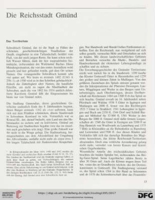 Die Reichsstadt Gmünd