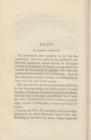 XXXVI. He marches northward