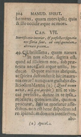 Cap. VII. Mortificatio interior, & perfecta resignatio ...