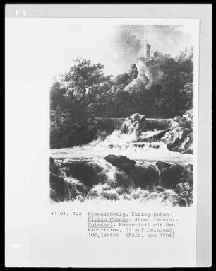 Landschaften mit Wasserfällen — Wasserfall mit Wachtturm