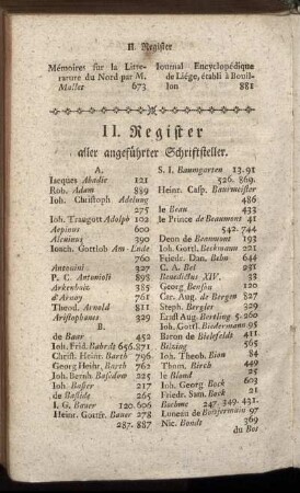 II. Register aller angeführter Schriftsteller.