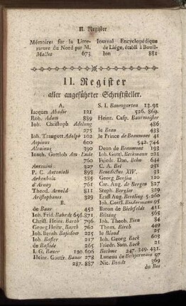 II. Register aller angeführter Schriftsteller.