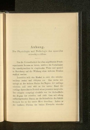 Die Physiologie und Pathologie des musculus cricothyreoidus.