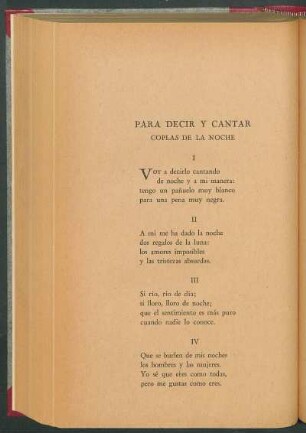 Para decir y cantar : Coplas de la noche