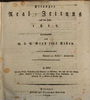 Erlanger Real-Zeitung. 1815