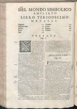 Del Mondo Simbolico Ampliato Libro Terzodecimo. Metalli.