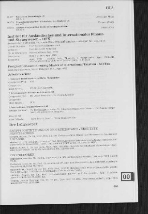 Institut für Ausländisches und Internationales Finanz- und Steuerwesen - IIFS