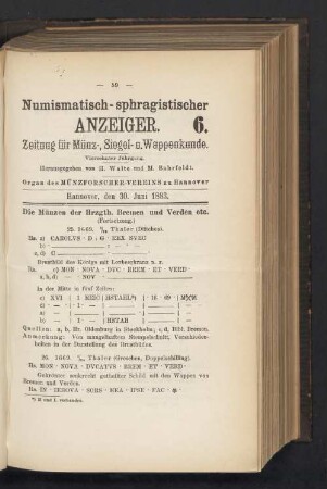 6. 30. Juni 1883
