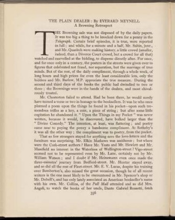 The plain dealer : A Browning retrospect