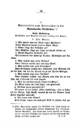 Materialien zum Unterrichte in der Vaterlands-Geschichte