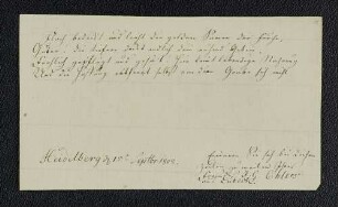 Johann Georg Ehlers. – Heidelberg, 15.09.1808