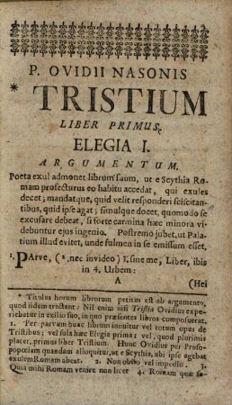 P. Ovidii Nasonis Tristium Libri V. : cum Notis novis ac perpetuis ad modum Johannis Minellii ad optimos Codices emendati & illustrati