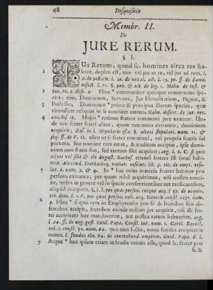 Membr. II. De Iure Rerum.