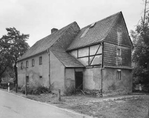 Ehrenberg (Kreis Hainchen). Häuslerhaus (1. Hälfte 19. Jahrhundert), Dorfstraße 42. Straßenansicht