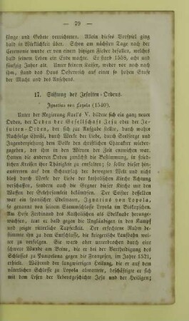 17. Stiftung des Jesuiten-Ordens
