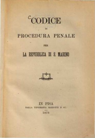 Codice di procedura penale per la Repubblica di S. Marino