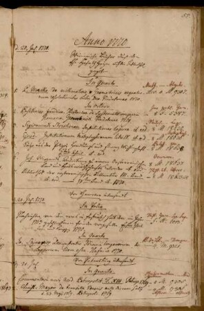 Wienerische Bücher den den [...] Hofrath Heyne auf die Bibliothek gegeben. - Von Hannover übersandt. - Von Petersburg übersandt.