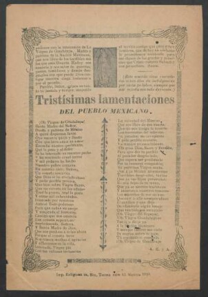 Tristísimas lamentaciones del pueblo mexicano.