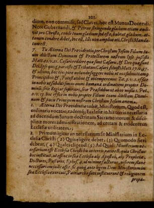 Aeterna Dei Providentia voluit, Ministerium ...