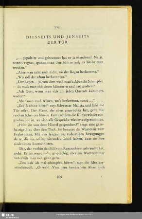 XVII. Diesseits Und Jenseits Der Tür