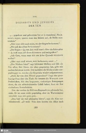 XVII. Diesseits Und Jenseits Der Tür