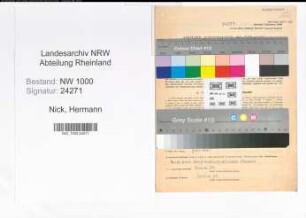 Entnazifizierung Hermann Nick, geb. 04.12.1889 (Baggerfuehrer)