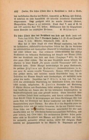 402-404 [Rezension] Jansen, Bernhard, Die Lehre Olivis über das Verhältnis von Leib und Seele