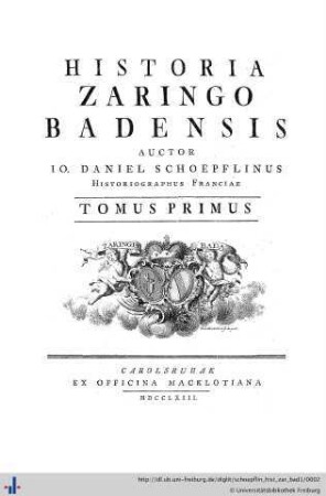 1: Historia Zaringo-Badensis