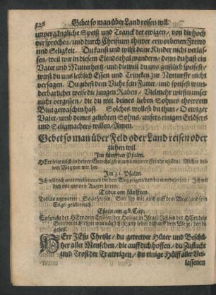 Gebet so man über Feld oder Land reisen oder ziehen wil.