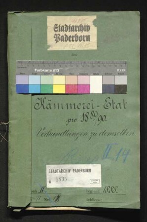 Kämmerei-Etat 1889/90